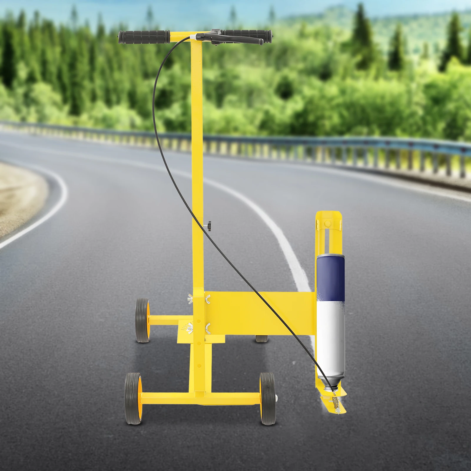 

Железная полосающая машина с желтой краской, многофункциональная полосатая линия, напольная, 48*34*85 см для баскетбола/бадминтона/тенниса