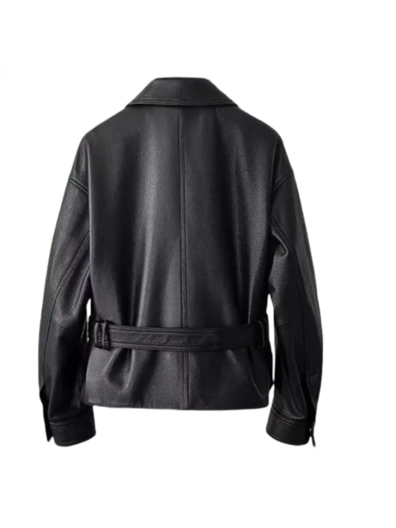 

Biker Jackets Womens Jacket Ladies Antique Buckle Beige Cargo Style Adjustable Relaxed Barn-Style Outdoor Leisure Wear-Resistant