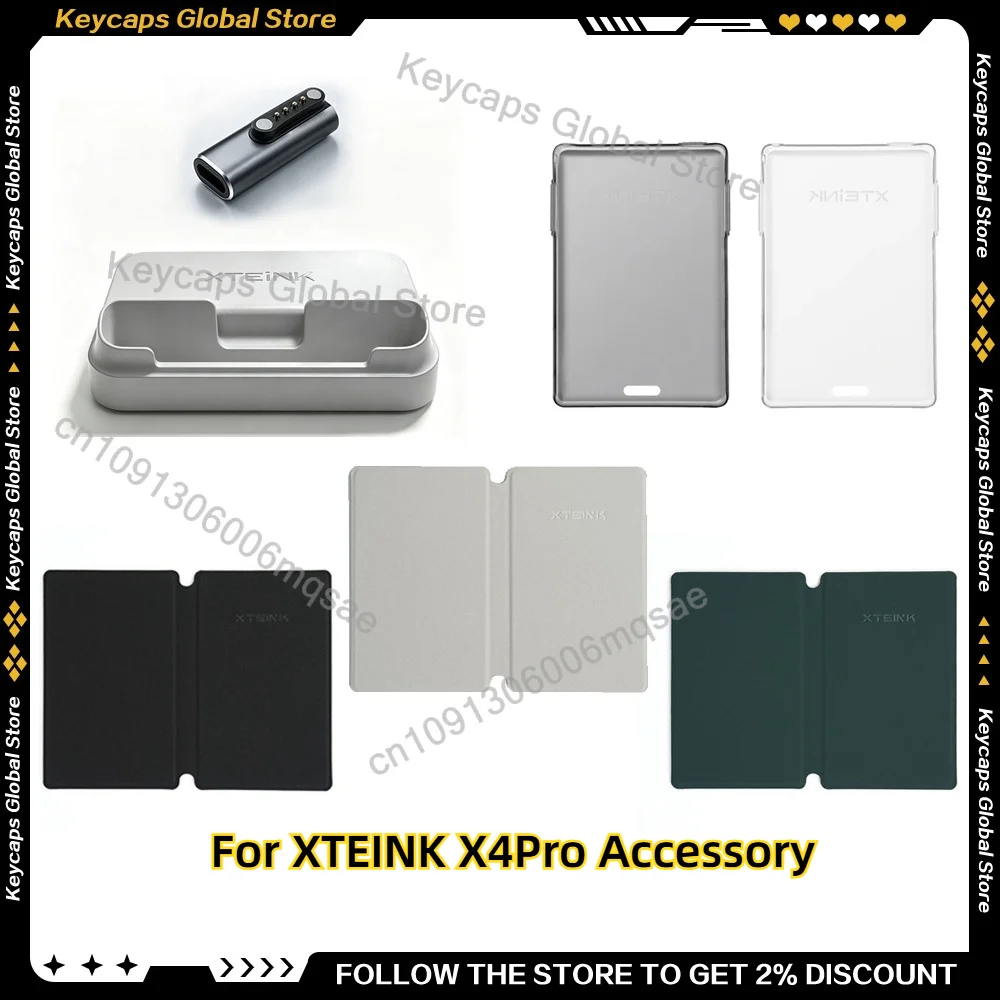 For XTEINK X4Pro E-Book Reader Original Replacement Magnetic Shell/Frosted Shell/Magnetic Charging Desktop Stand/Adapter/Film