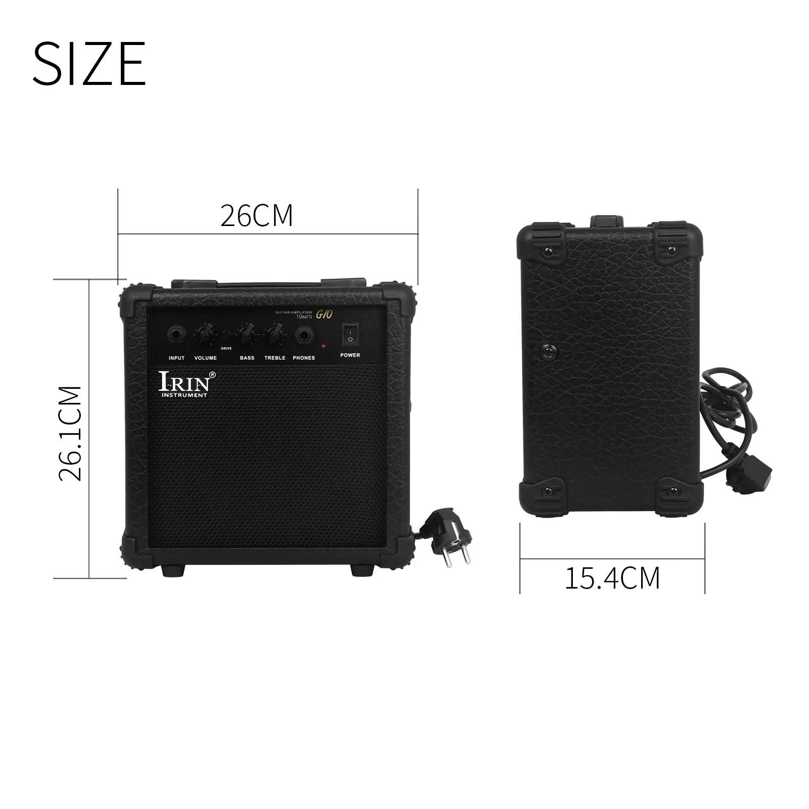 IRIN MG10 Guitar Amplifier Electric Guitar Speaker with Volume Tone Musical Instrument Accessory for Guitar Training Performance