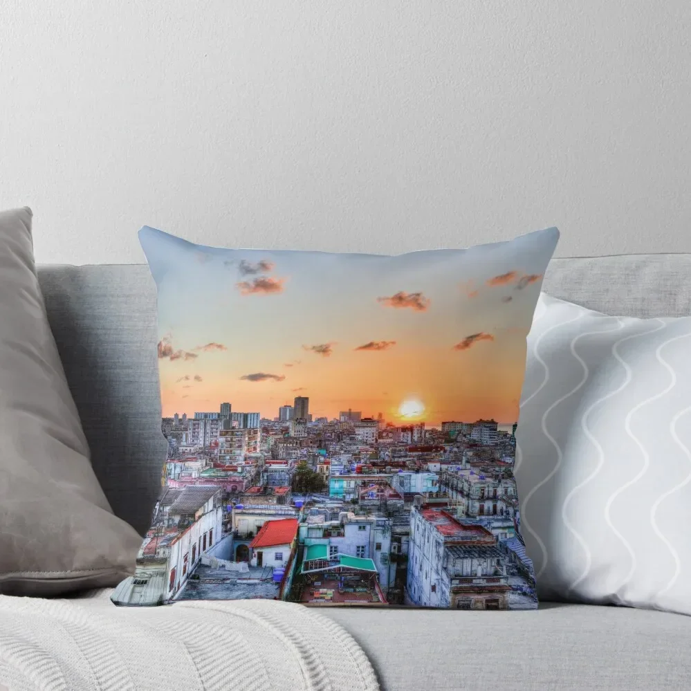 Cuban Rooftops Sunset, Havana, Cuba Throw Pillow Decorative Cushions For Living Room Decorative pillow case pillow