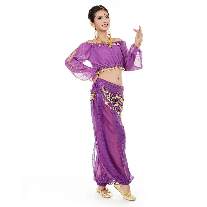 Conjunto de traje de danza del vientre para mujer, traje de princesa Noble, Bollywood, Jasmine, Cosplay, actuación en escenario, Rave, árabe, indio