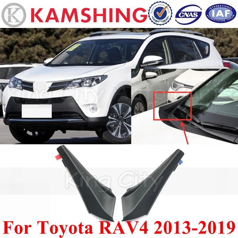 CAPQX  Car Front Windshield Grille Drain Panel For Toyota RAV4 2013-2019 Moulding Cover Fender Cap