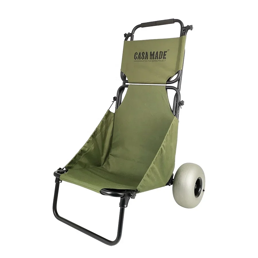 

Fishing Chair Trolley Aluminum Collapsible Folding Camping Fishing Beach Cart