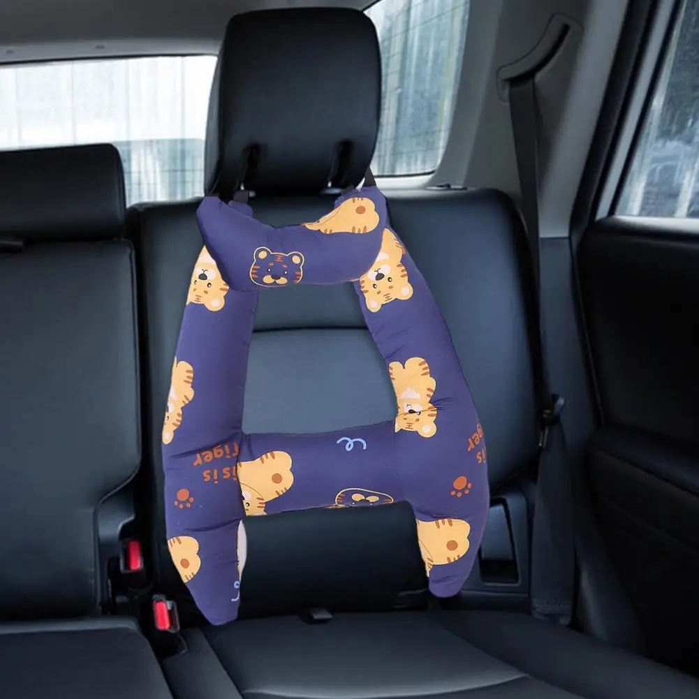 Comfortable Driving Headrest Ultra-soft H-shape Car Headrest Pillow for Kids Breathable Neck Waist Leg Support Compression