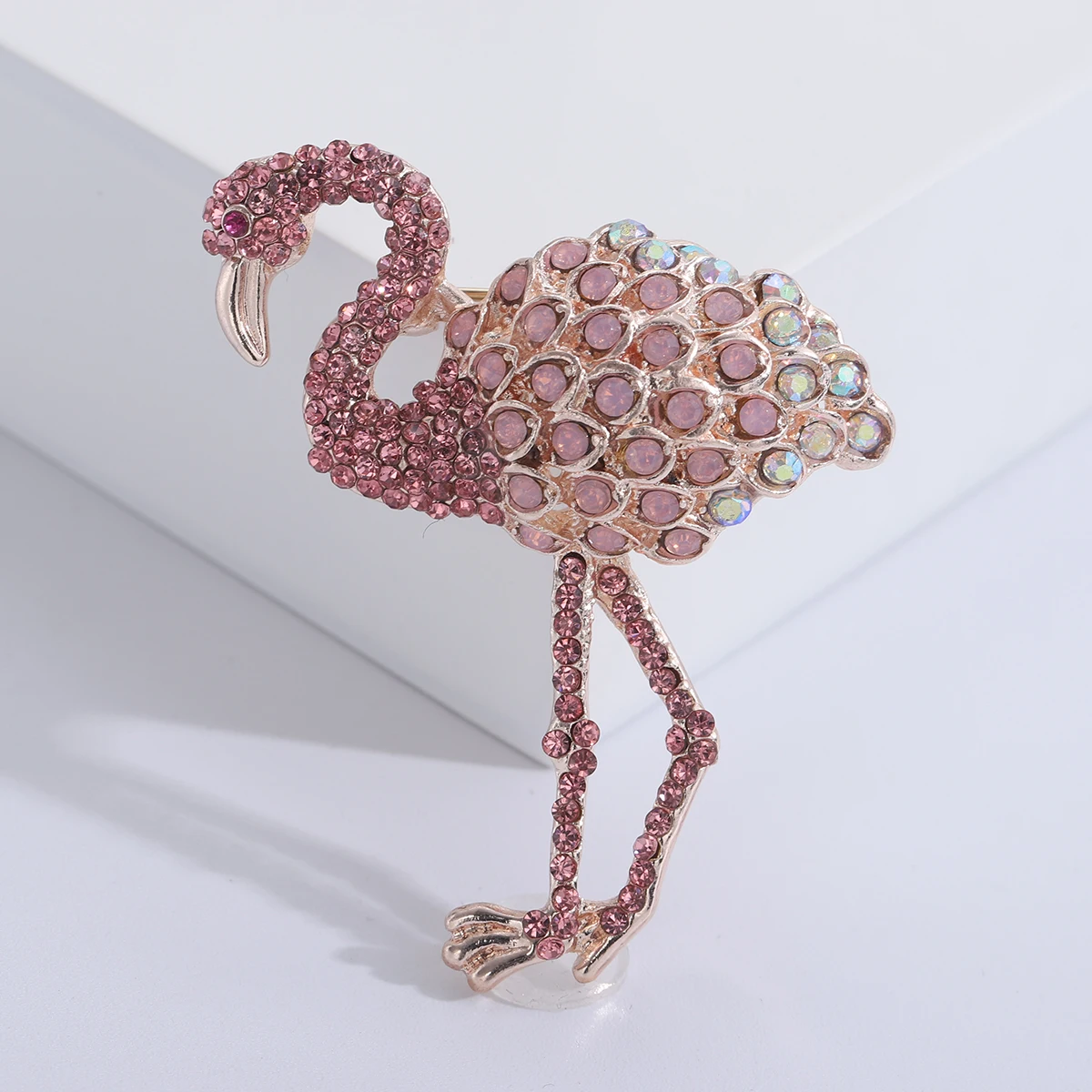 Enamel Rhinestone Flamingo Brooches for Women Unisex Animal Pins Multi-color Available Casual Party Accessories Gifts