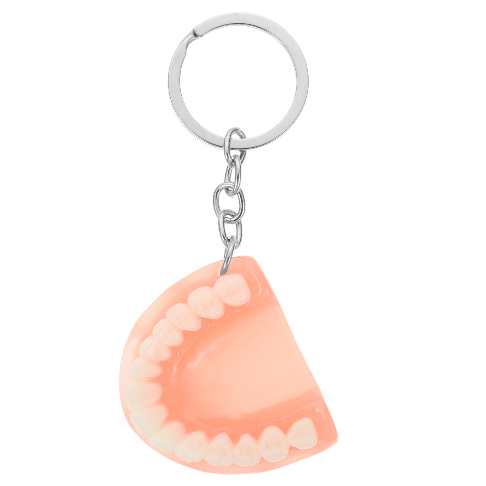 

1pc Denture Keychain Teeth Charm Novelty Denture Keychain Gifts Halloween Party Accessories Decorative Pendant Gift Box