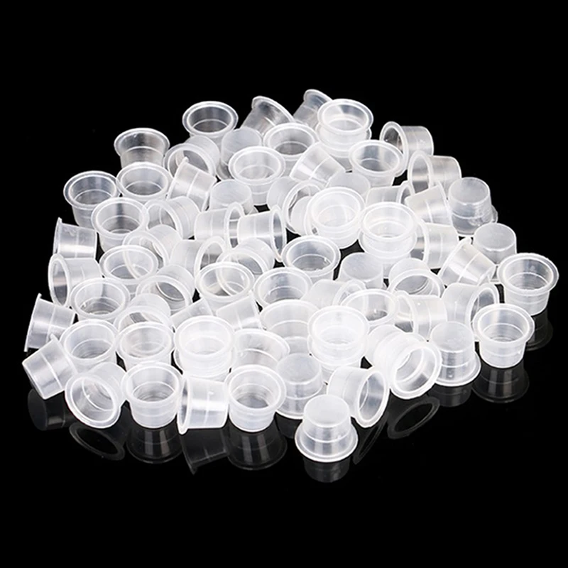 100pcs Disposable Microblading Tattoo Ink Cups S M L Plastic Permanent Makeup Pigment Clear Holder Container Cap Clearance Sale