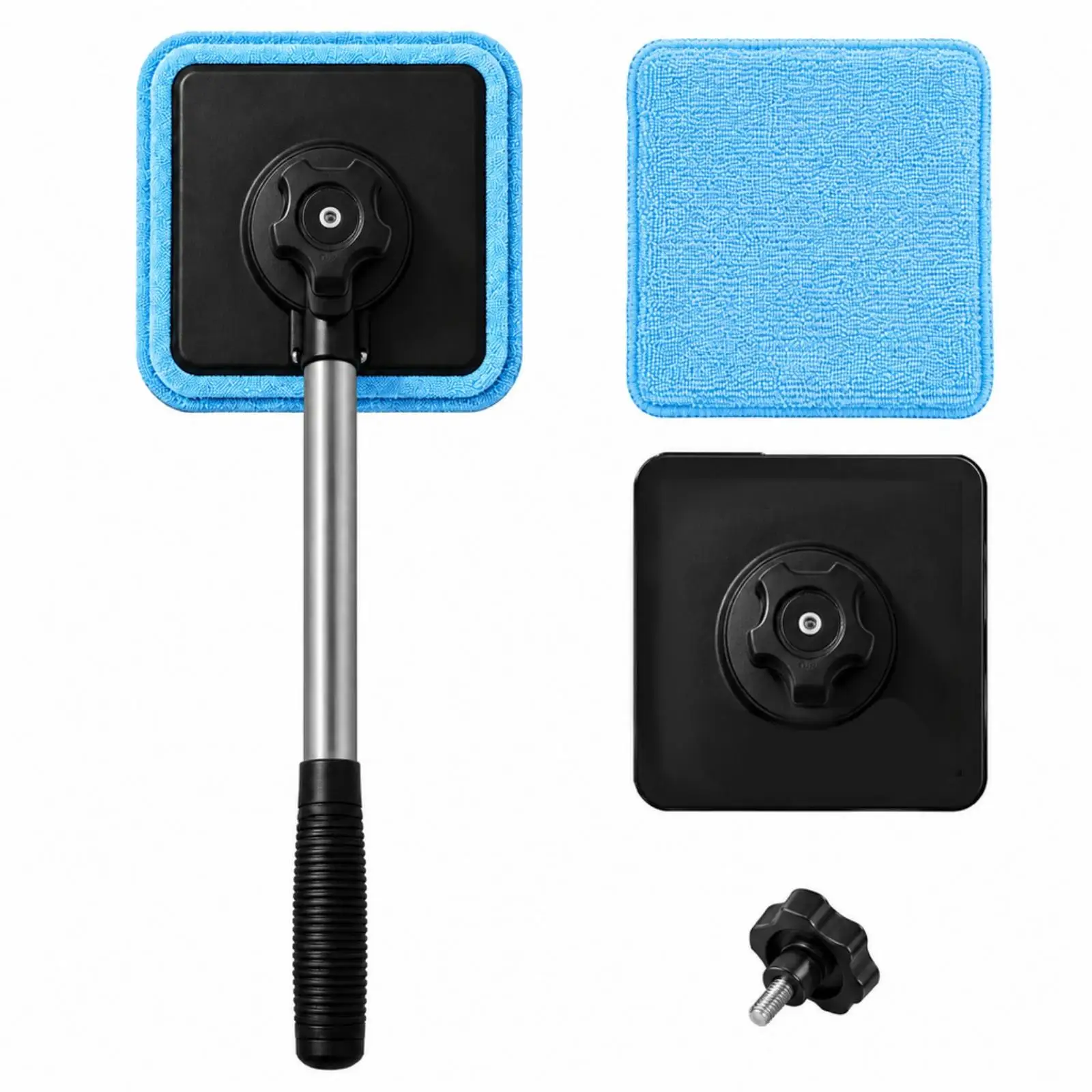 Windshield Cleaner Tool with Extendable Handle Streak-Clear Auto Glass Cleaning Tool with Microfiber Cloth