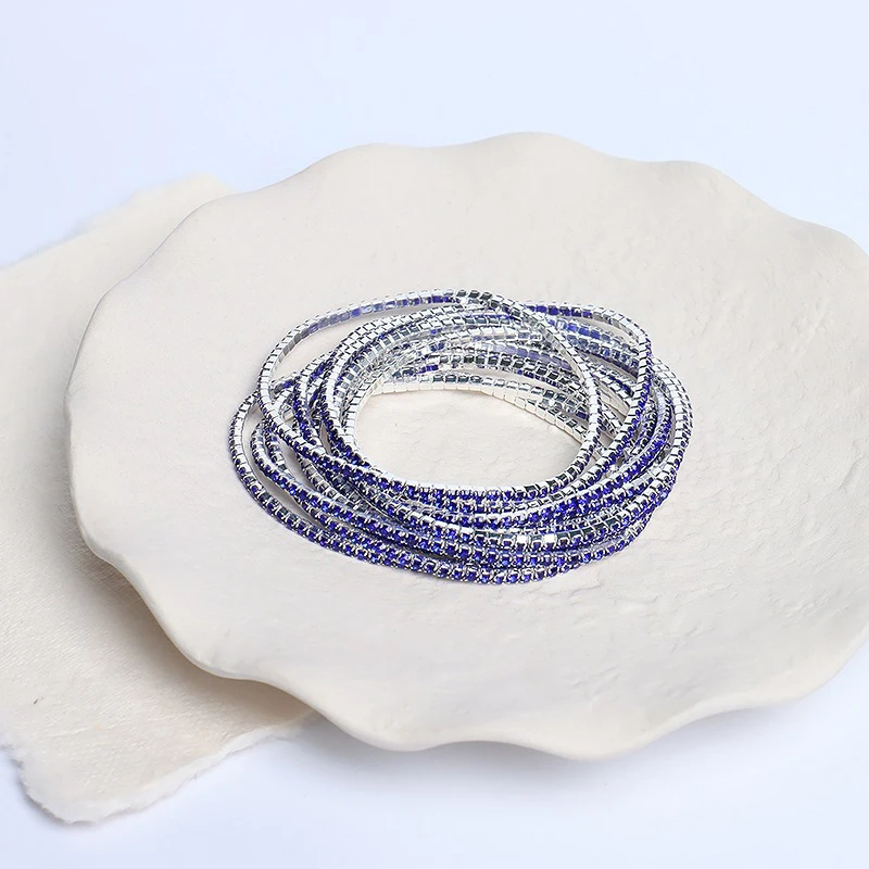 5 stücke Mode Kristall Strass Stretch-Armband Für Frauen Elastische Armband Hochzeit Armbänder Täglichen Weiblichen Schmuck Zubehör – Detail 13