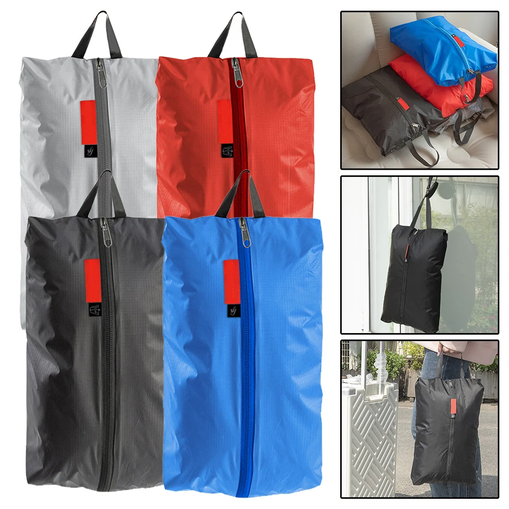 1 Pc Shoes Bag Outdoor Shoes Organizer Miscellaneous Storage Bag With Handle For Camping Travel 38*24*16cm 40D Nylon