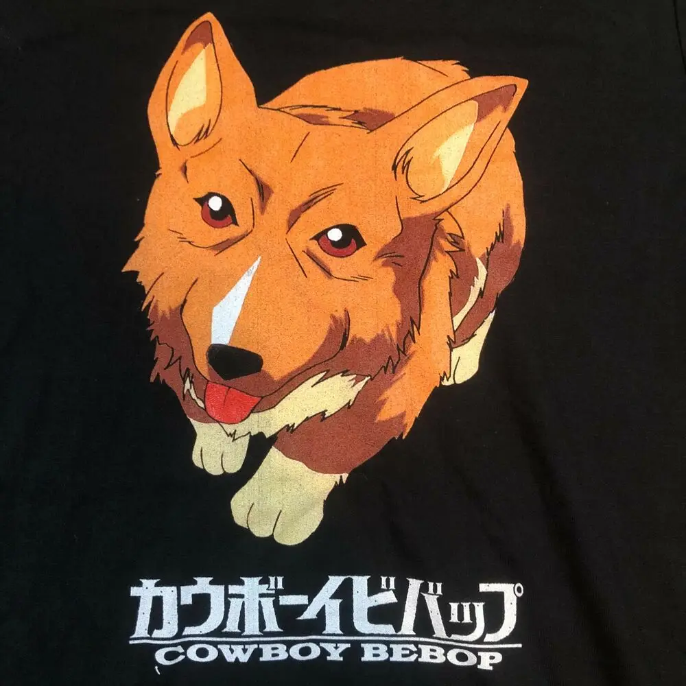 Cowboy Bebop Ein Men Sz S Black Shirt Anime Manga Corgi Dog Sunrise Japanese