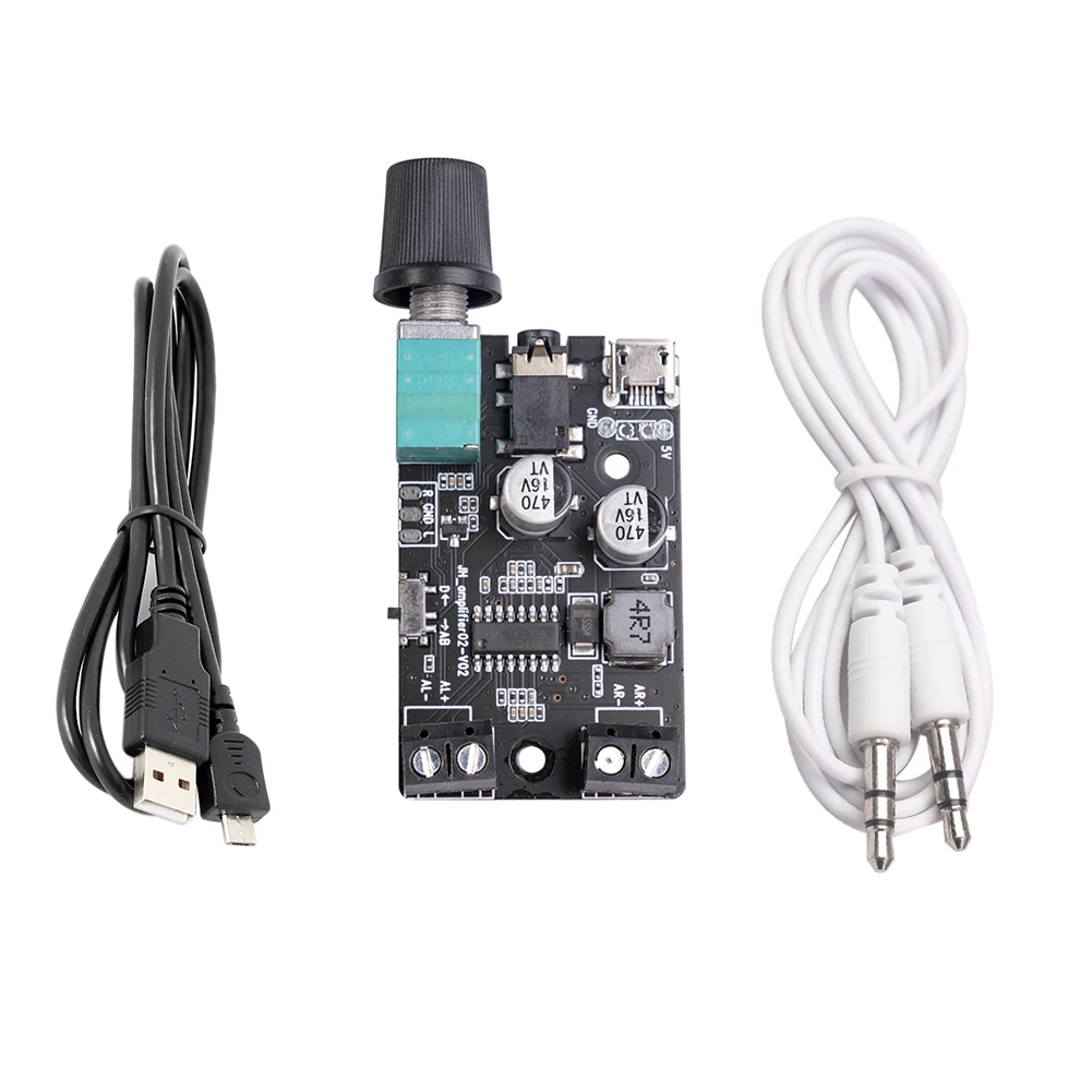 

Dual Channel Stereo Power Amplifier Board AUX Speaker DC 5V Dual Module Audio Music with Volume Control