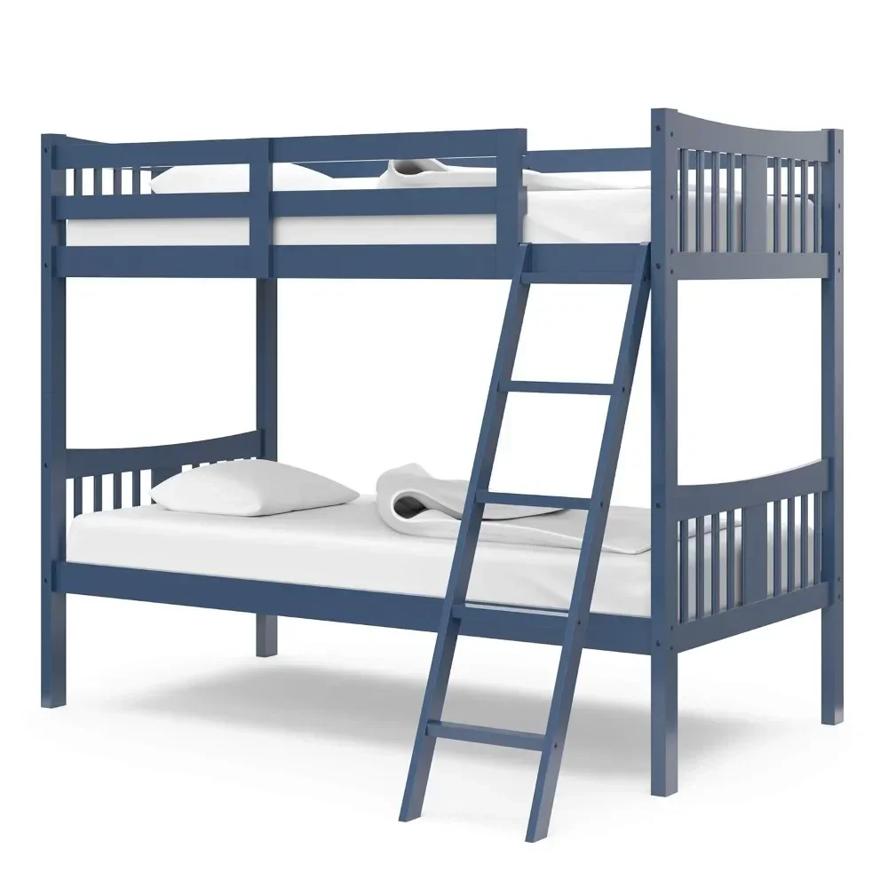 Twin-over-Twin Bunk Bed (Gray) – GREENGUARD Gold Certified, Converts To 2 Individual Twin Beds, Bunk Bed Frame