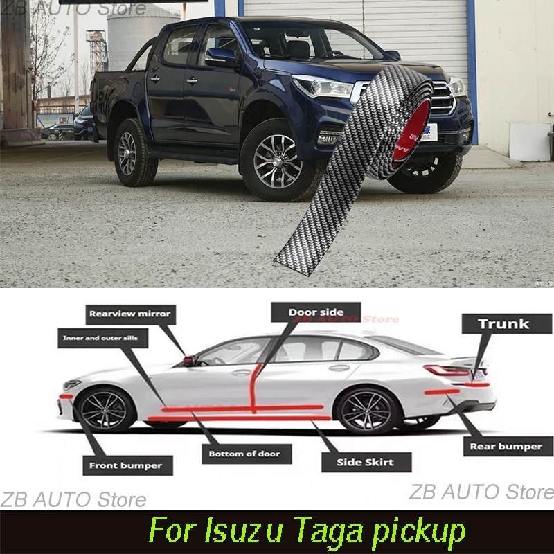 

For Isuzu Tage Pickup Strong adhesive bumper strip, front and rear lip side skirts, collision and scratch resistant, suitable