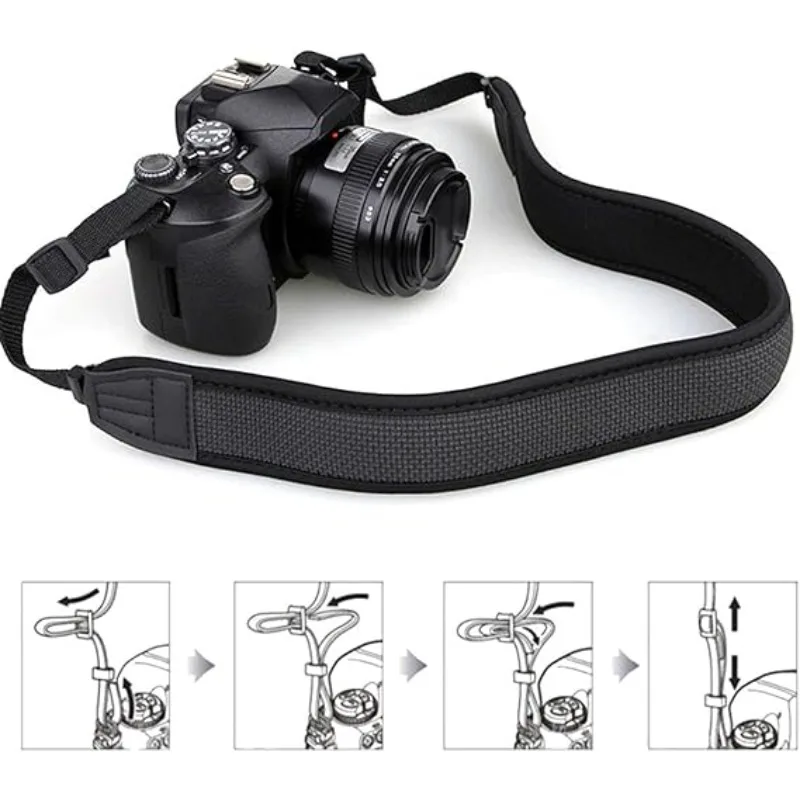 

For Sony Nikon Canon Camera Strap, Neoprene Adjustable Soft Elastic Shock-proof Neck Shoulder Rope Holder