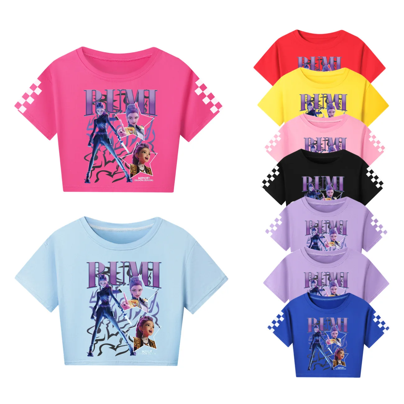 

KPop Demon Hunters Rumi Kids Baby Girls T-shirt Summer Clothes Cartoon Boys O-neck Short Sleeve Tops Clothing Christmas Gift