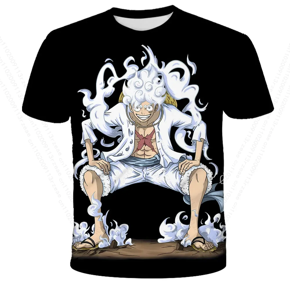 Een Stuk Japanse Anime Heren T-shirt Casual Ademend Y2K Harajuku Straat Trend Jongens Kinderen Jongens En Meisjes Korte Mouwen