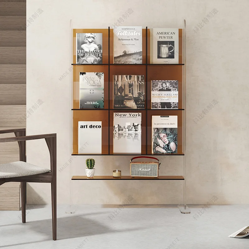 Shelf Simple display rack Newspaper storage Light luxury magazine rack CD rack