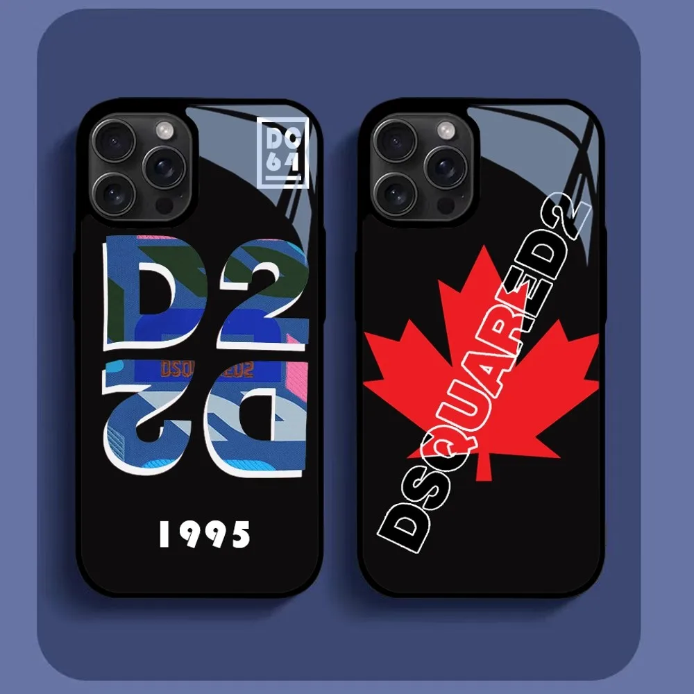 

D-dsqua2 Badge Red Phone Case For IPhone16 15 14 13 12 11 Pro Xs Max Mini XR X 7 8 Plus Luxury Mirror Hard Funda