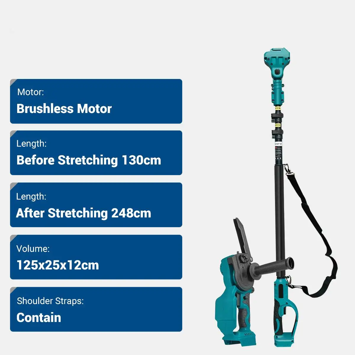 Imagem -05 - Motosserra Elétrica sem Escova com Pólo de Extensão Comprimento Ajustável Cortador de Ramos Altos para Makita 18v em 130248cm