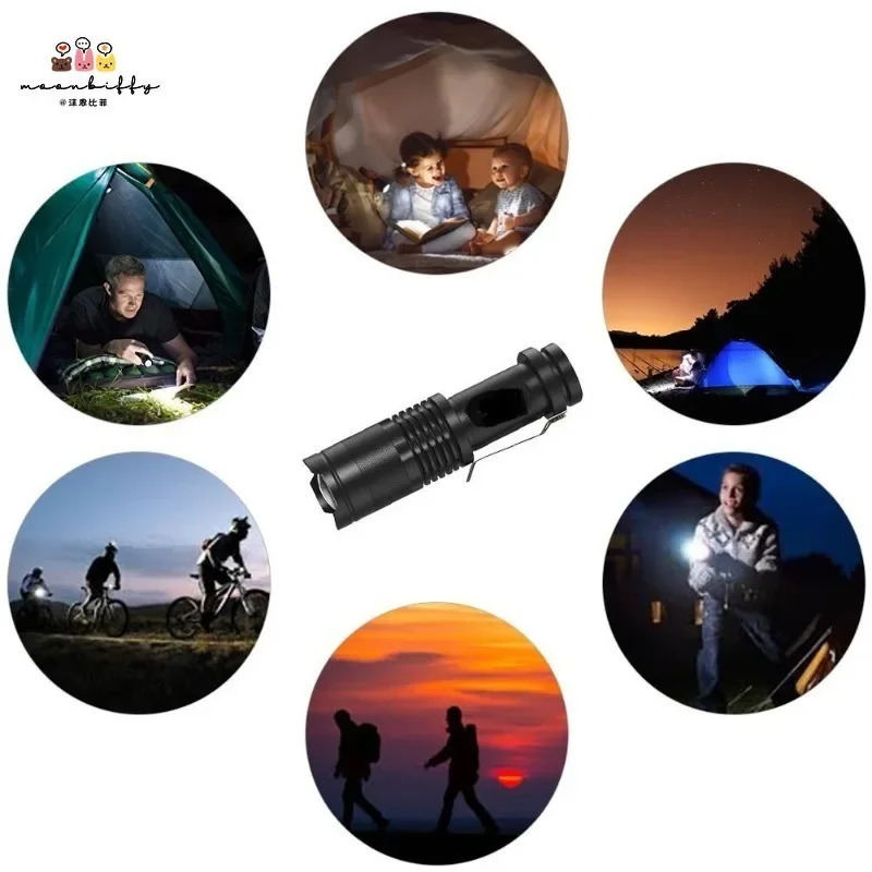 New Mini Flashlight Lumens CREE Q5 LED Torch AA/14500 Adjustable Zoom Focus Torch Lamp Penlight Waterproof for Outdoor