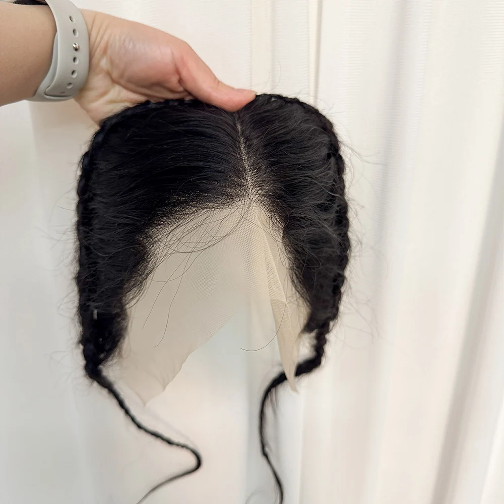 Novo estilo de cabelo trançado frontal 13x4 renda transparente frontal cabelo humano brasileiro fechamento de renda apenas com tranças cabelo reto