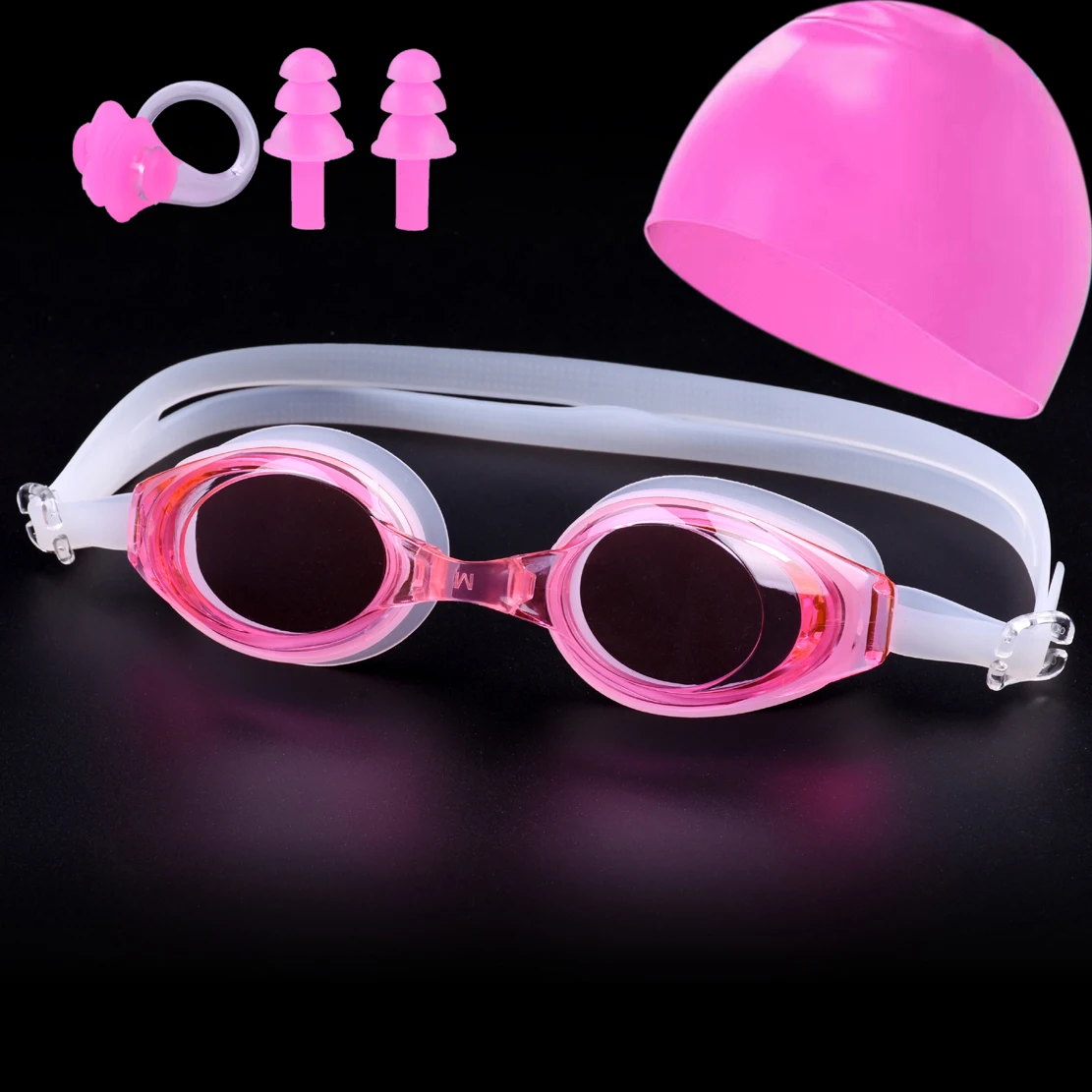 Adult swimming goggles high-definition water and fog-proof swimming goggles for men and women swim silicone swimming caps