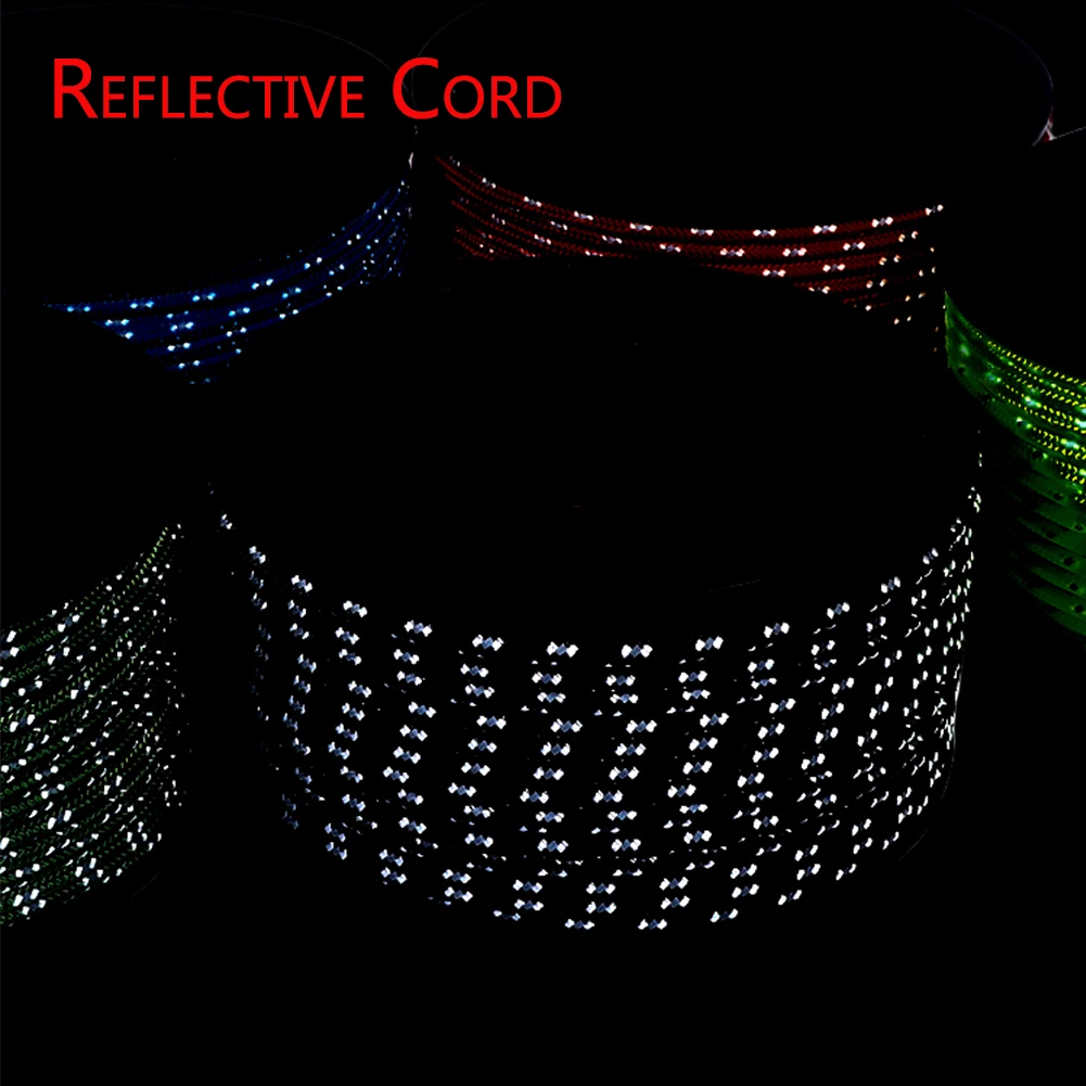 Reflektierende Paracord 30M Kabel Stränge 6mm Zelt Seil Camping Überleben Accesorios Warnung Fallschirm Linie Wandern Baldachin Lanyard