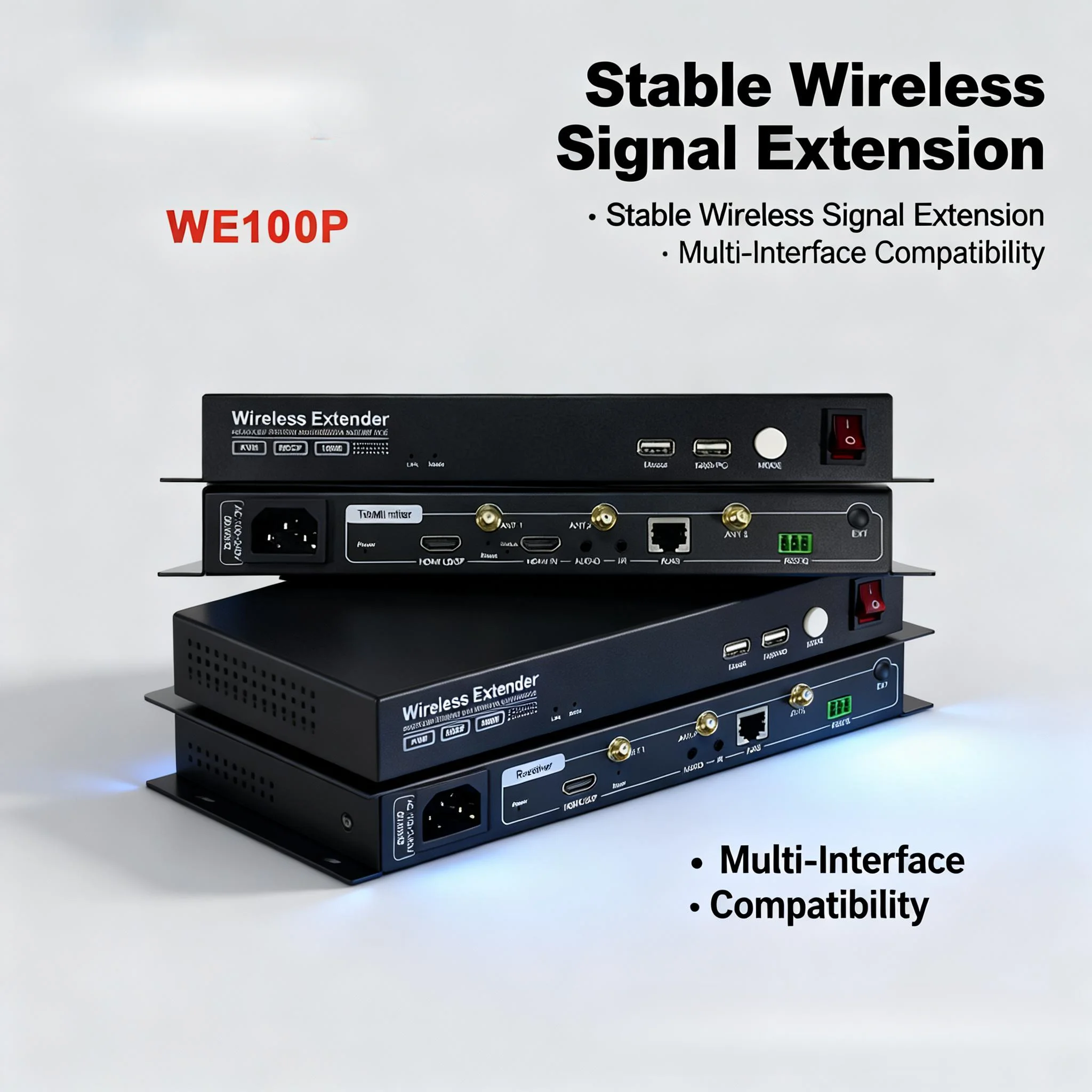 AMS-WE100P HD Wireless Transmitter Support 100m Wireless Transmission with KVM Extender and Multi-Device Support