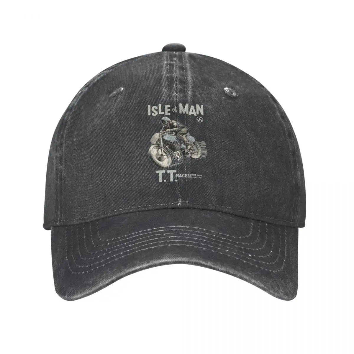 

Isle Of Man TT Races Men Women Baseball Caps Distressed Denim Hats Cap Fashion Outdoor Workouts Sun Cap