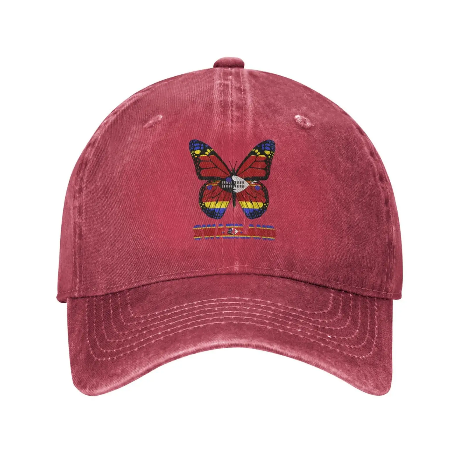 

Men's Women's Baseball Cap Vintage Swaziland Flag Butterfly Classic Vintage Cascade Fleece Cap Dad Trucker Hat