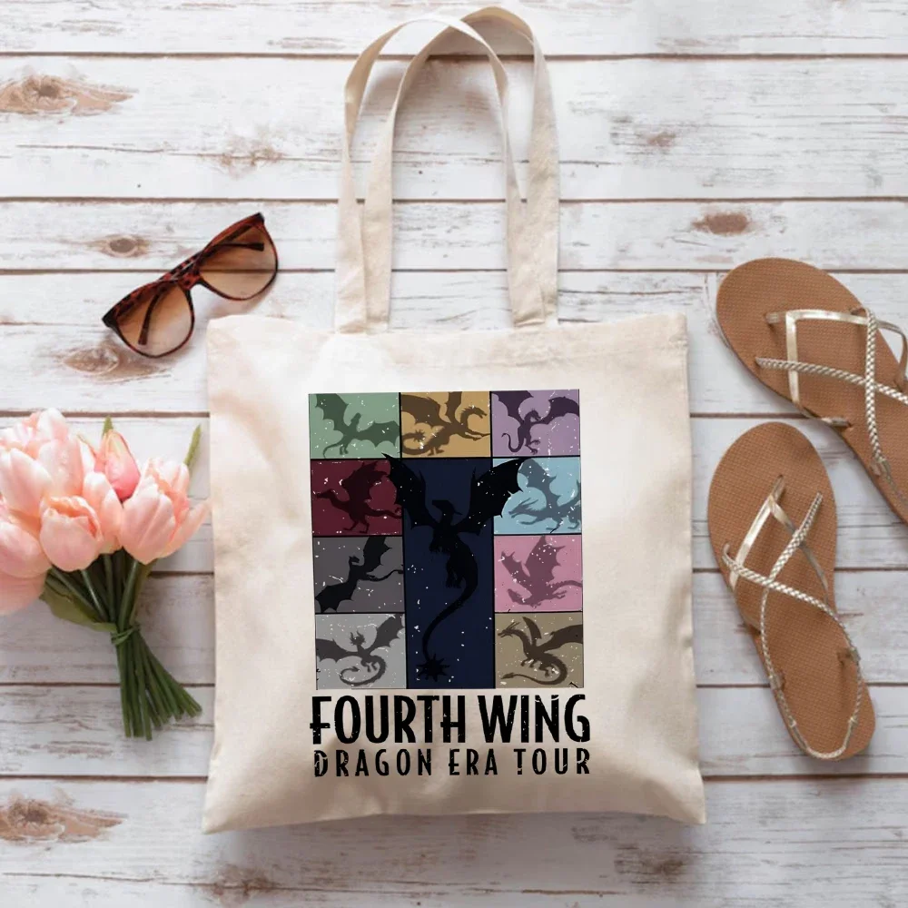 Fourth Wing Bookish Tote Bags Riders Quadrant Dragon Rider Basgiath War College Ladies Shopping HandBags My Fantasy Era Tote bag