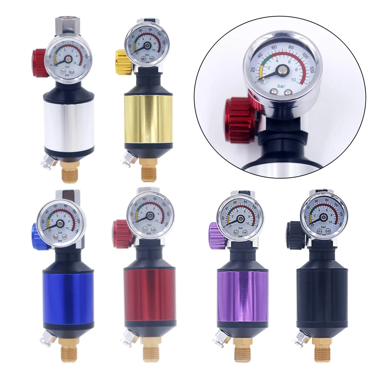 

Paint Spray Regulator Gauge & Air Filter Oil Water Separator Tool