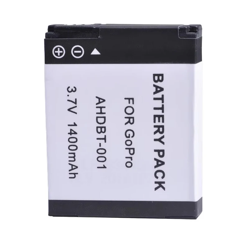 3.7V 1400mAh Li-ion Rechargeable Battery for GoPro AHDBT-001 AHDBT-002 HD Hero Hero1 Hero 2 Surf Outdoor Action Camera Battery
