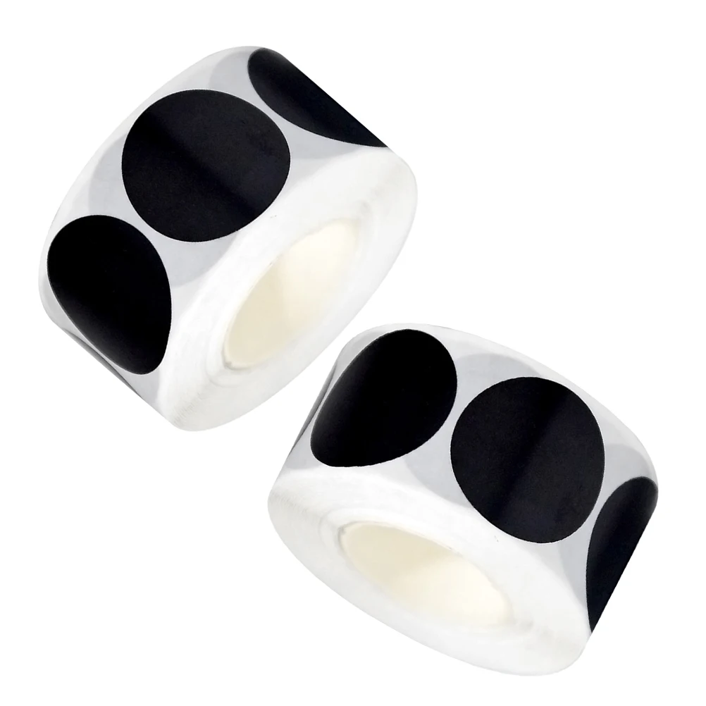 2 قطعة 25 مللي متر ملصقات نقطة مستديرة سوداء تسميات دائرة فارغة لاصق قوي دائم مقاوم للماء لتنظيم المكتب والفصول الدراسية #4