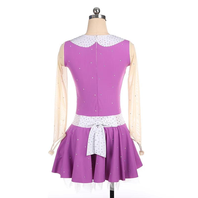 Custom Figure Skating Dress Girl Blue Spandex Ballroom Dress Quality Competition Dress