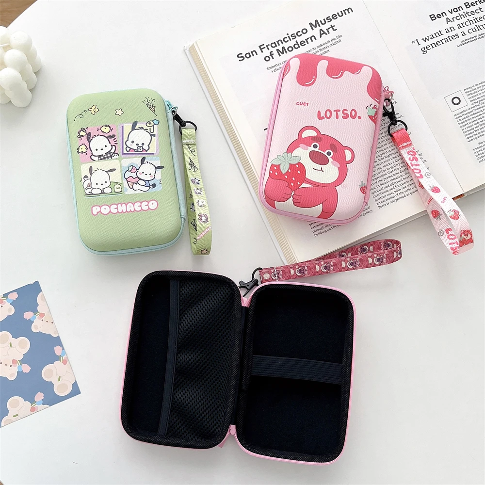 EVA Zipper Hard Headphone Case Portable Pouch Box Earphone Storage Bag USB Cable Organizer Cover Melody Lotso Pochacco Kuromi