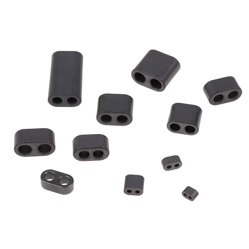 10Pcs RF Ferrite Core Double Holes RF Magnet RF Accessories 11 Sizes nickel-zinc Hollow Magnetic Ring Aperture 1-5mm Long 1-25mm