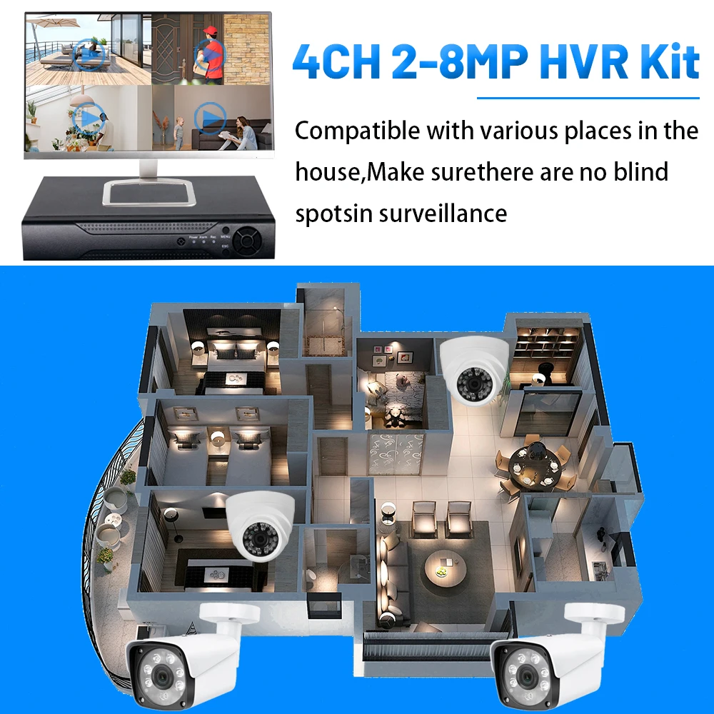 Wesecuu home security systeme video recorder sicherheits kamerasystem cctv system kamera ahd analoge kamera