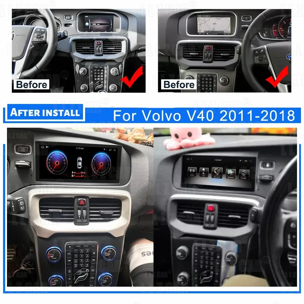 Qled Screen For VOLVO V40 2011-2018 Right Hand Driving Android Car Multimedia Video Player GPS CarPlay 2din Head Unit Navigation