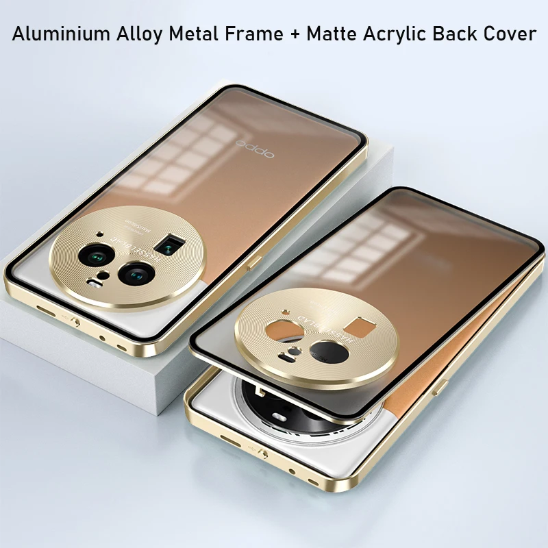 غلاف من سبائك الألومنيوم لـ oppo Finد x6 pro ، إطار معدني ، غطاء خلفي من الأكريليك غير اللامع للعثور على x6 ، x6 pro