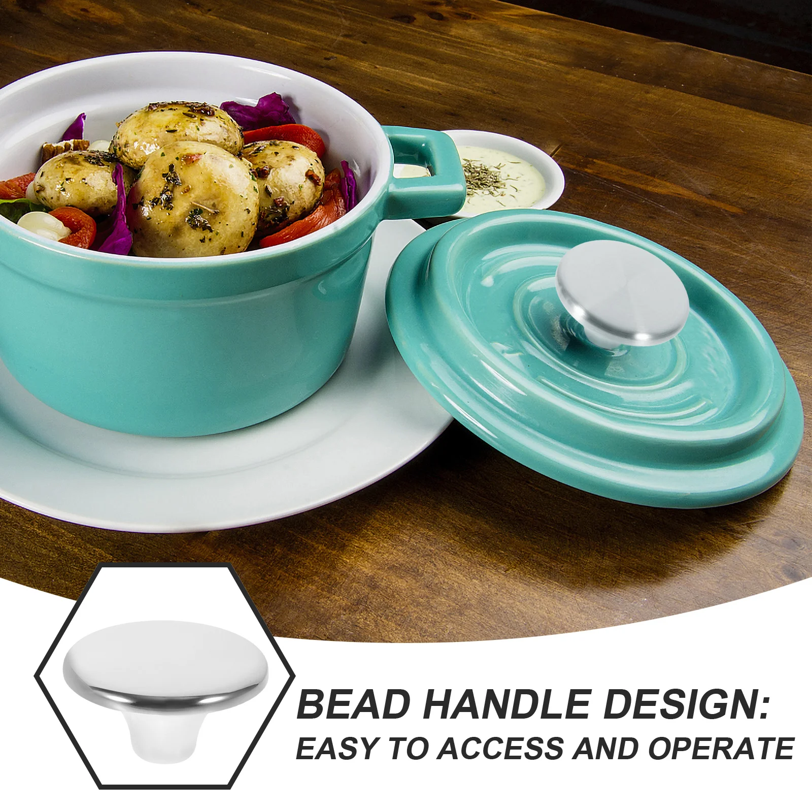 

2Pcs Lid Knobs Stainless Steel Pan Lid Handles Replacement Heat-Resistant Universal Pot Accessories Pot Accessory