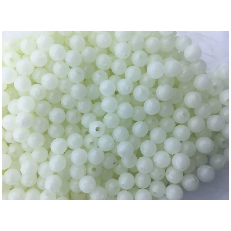 Świecące koraliki Fishing Space Beans 6mm 100 sztuk/worek miękka gumowa przynęta lekkie świecące kulki pływające do sprzętu wędkarskiego na świeżym powietrzu — zdjęcie 3