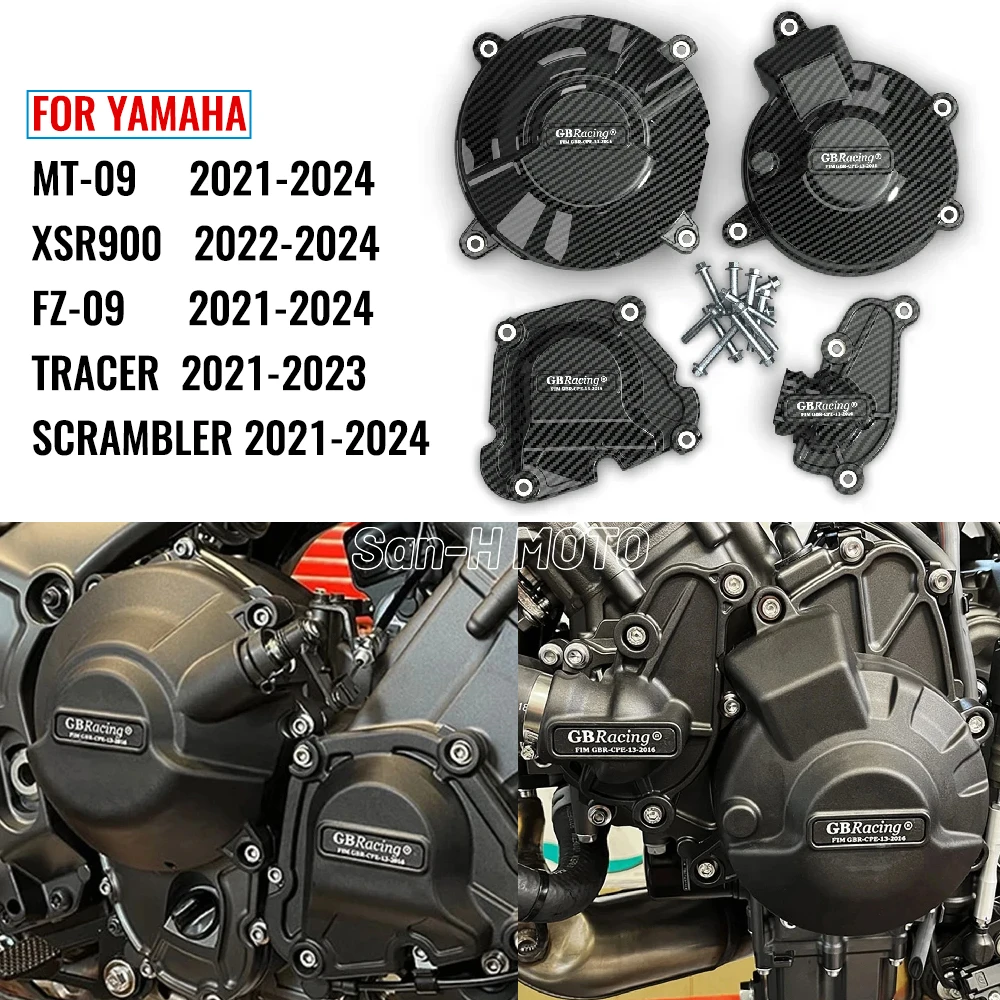 

Motorcycle Engine Cover Protectors Cover Kit For MT-09 FZ-09 SCRAMBLER 2021-2024 & XSR900 2022-2024 & TRACER 2021-2023