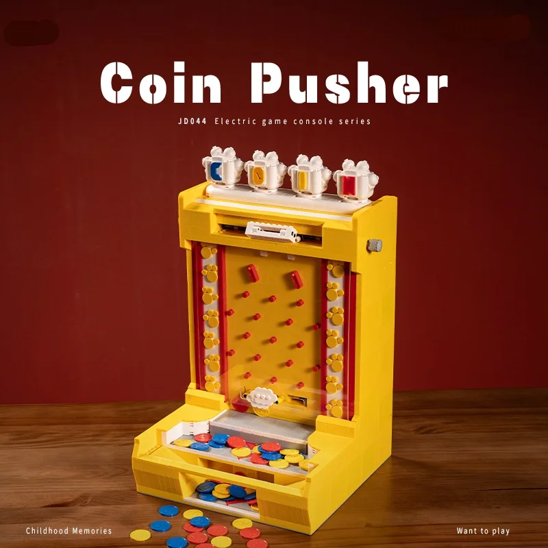 Small Angle amusement park video game coin push coin game machine JD044 electric high difficulty assembling building blocks toys