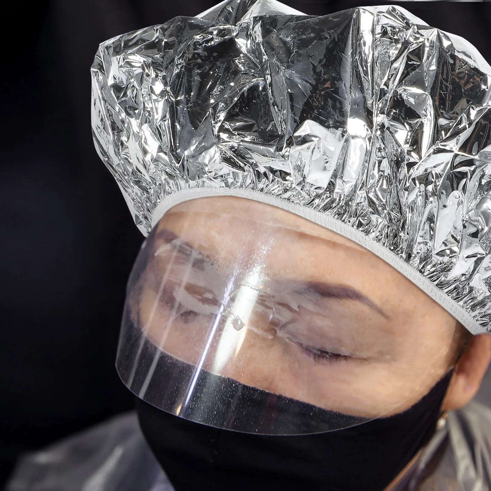 

3 pcs Tin Foil Hair Mask Cap 28cm Deep Conditioning Highlighter Caps Bath Spa Salon Elastic Dye Perms Hair Care