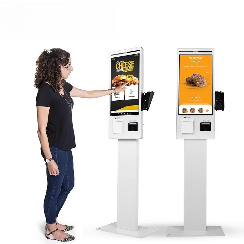 21.5 Inch Interactive Self Service Payment Kiosk Automatic Touch Screen Self Checkout Kiosk Machines for Restaurant