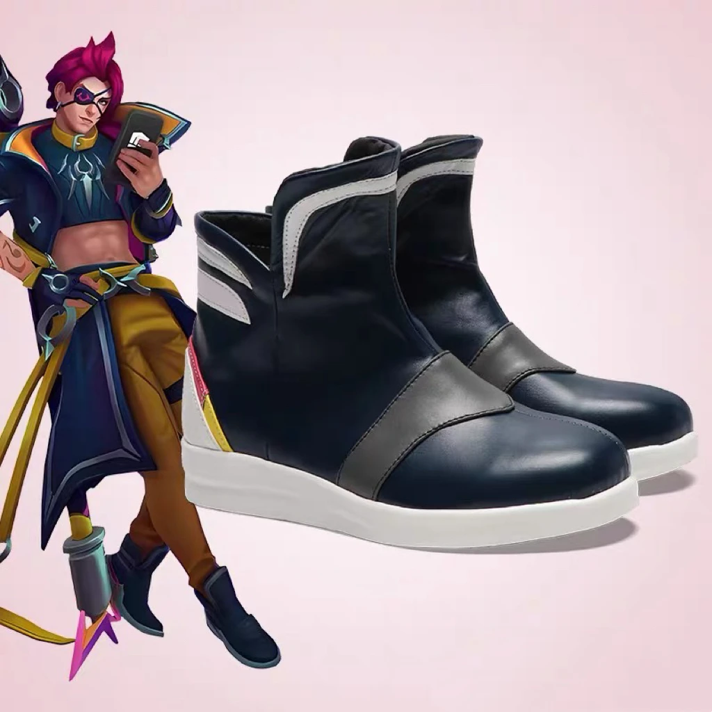 

LOL Heartsteel Kayn Обувь для косплея Kayn на плоском каблуке из искусственной кожи Рождественская мужская обувь на Хэллоуин