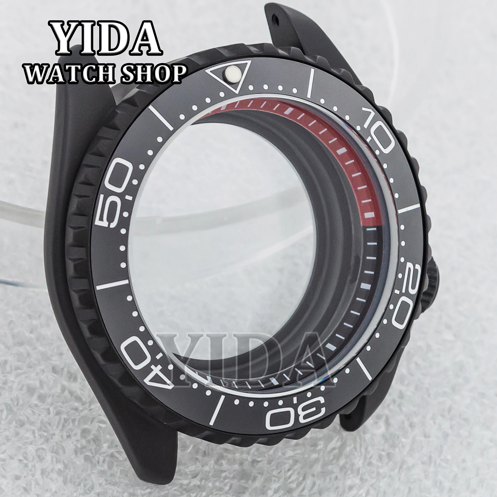 High Quality 42mm Watch Case PVD-Black 100M Waterproof Accessories Sapphire Crystal For Nh35 Nh36 Movement 28.5mm Dial Mod Parts